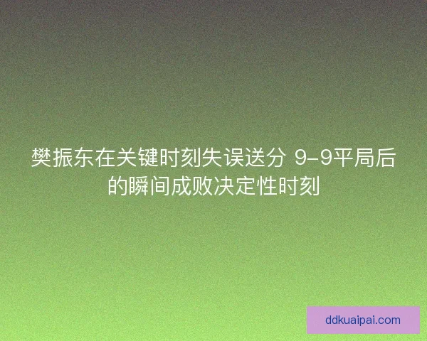 樊振东在关键时刻失误送分 9-9平局后的瞬间成败决定性时刻